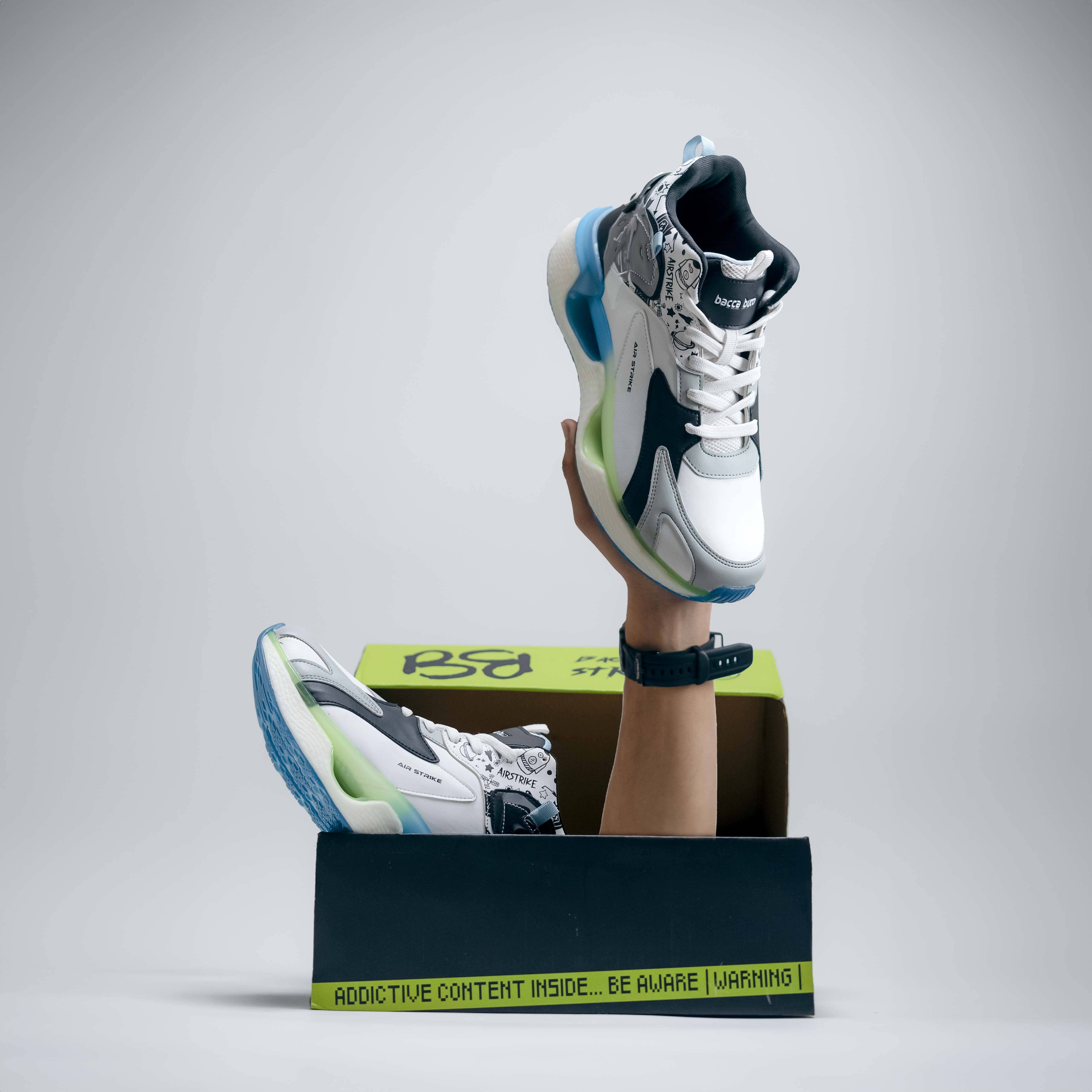 Bacca Bucci 'AIR STRIKE' Urban Elegance: High-Top Sneakers with a Rebounce Chunky Outsole