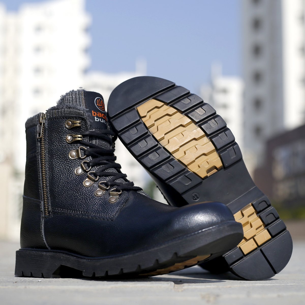 waterproof boots for men, mens snow boots, high top boots, genuine leather boots