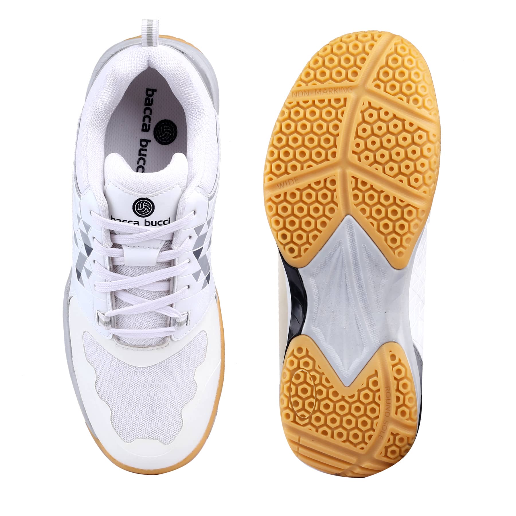 Bacca Bucci Pinnacle SwiftStrike - High-Performance Court Shoe with Non-Marking Outsole, Enhanced Cushioning for Badminton, Table Tennis, Volleyball, Squash and Tennis - Breathable Design, Superior Grip & Stability
