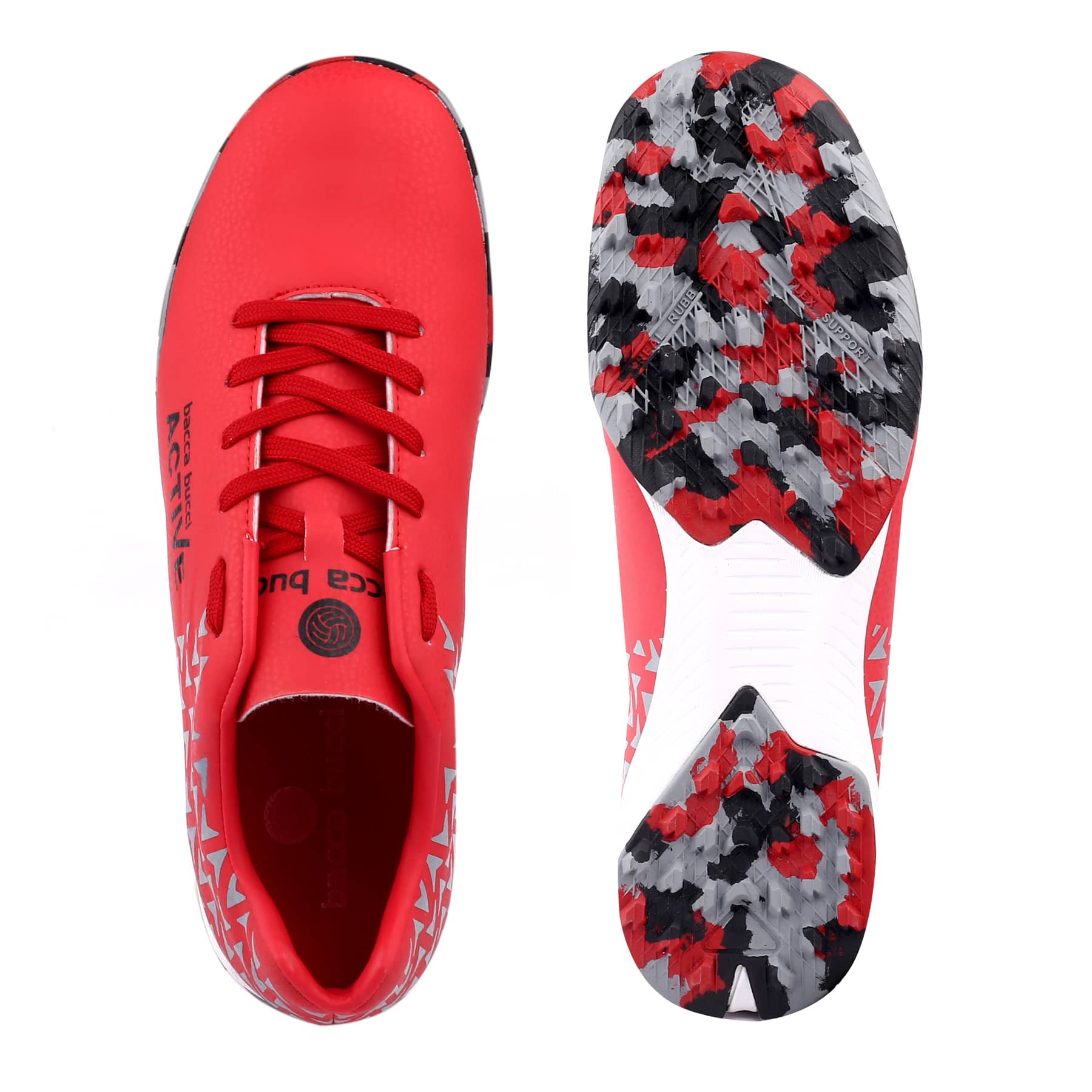 Bacca Bucci Red Prowess ZX360- Elite Performance Futsal Shoes with Enhanced Grip Sole, Lightweight Design, and Dynamic Flex Control for Supreme Court Agility and Precision Footwork