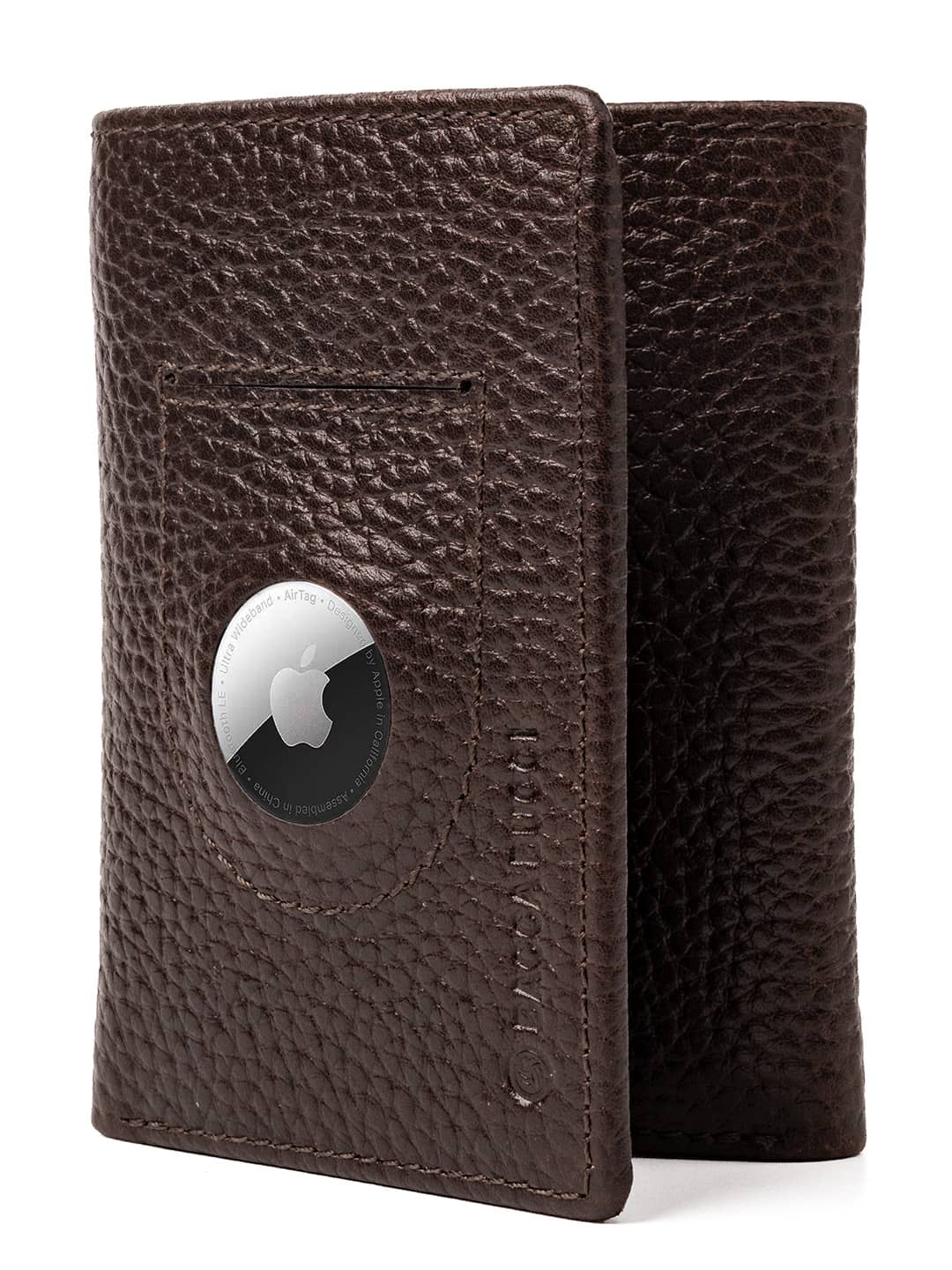 Bacca Bucci Trifold Leather Wallet with AirTag Holder (Only Wallet)