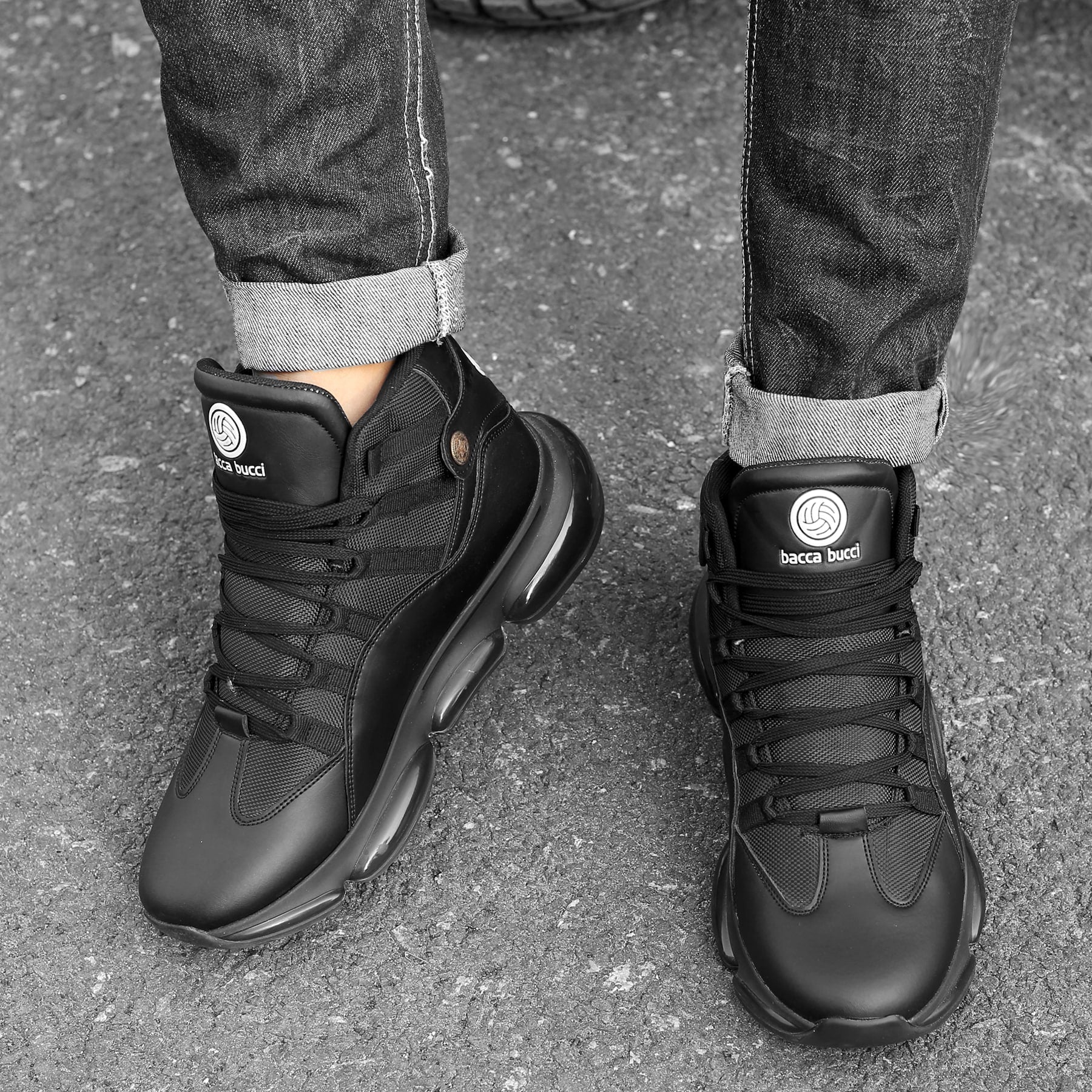 Bacca Bucci DOMINATOR Mid-Top Street Fashion Chunky Sneakers
