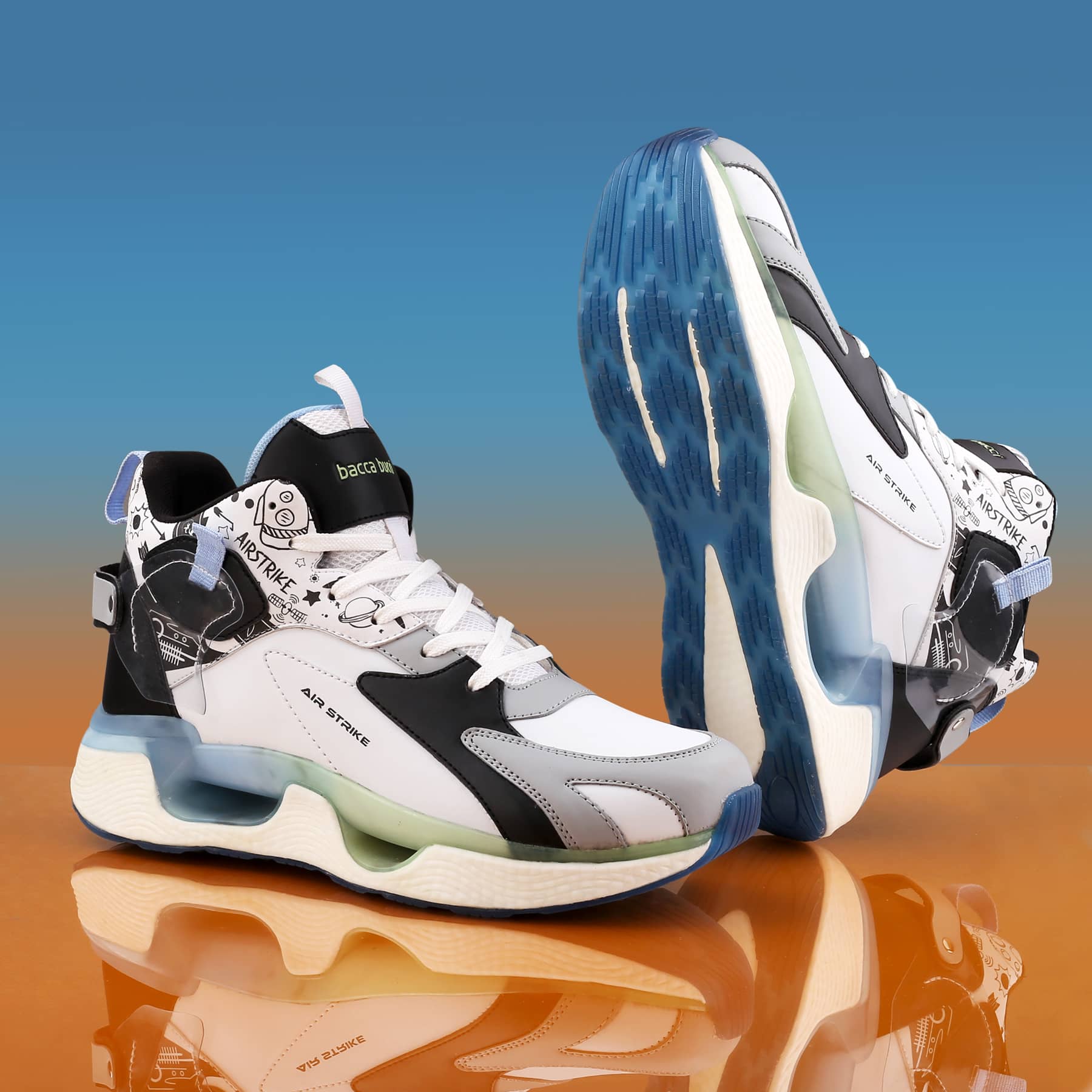Bacca Bucci 'AIR STRIKE' Urban Elegance: High-Top Sneakers with a Rebounce Chunky Outsole