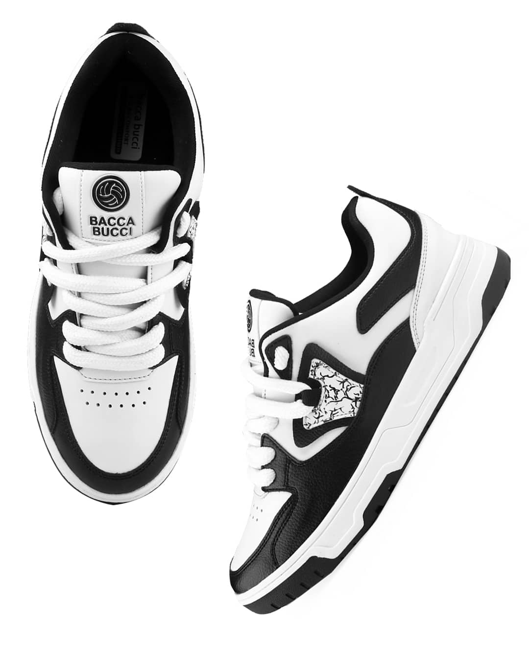 Bacca Bucci Stride Eclipse: Low-Top Flat-Sole Sneakers with Signature Thick Round Laces and Luxe Leather Finish