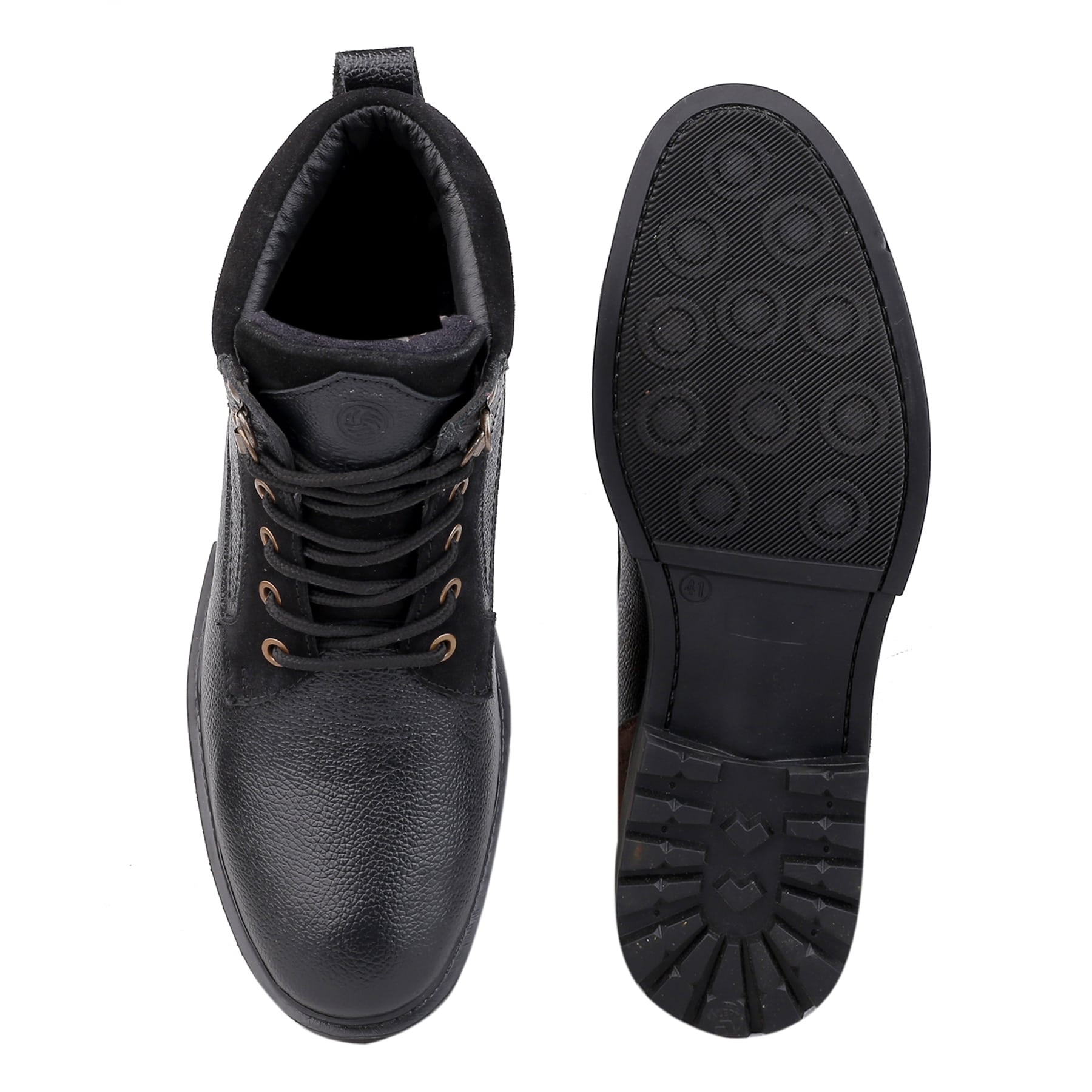 Bacca Bucci Men's METEOR Splashproof Leather Classic Fashion Boots for Bikers Trekking & Hiking | 6 Inches | Ankle Height