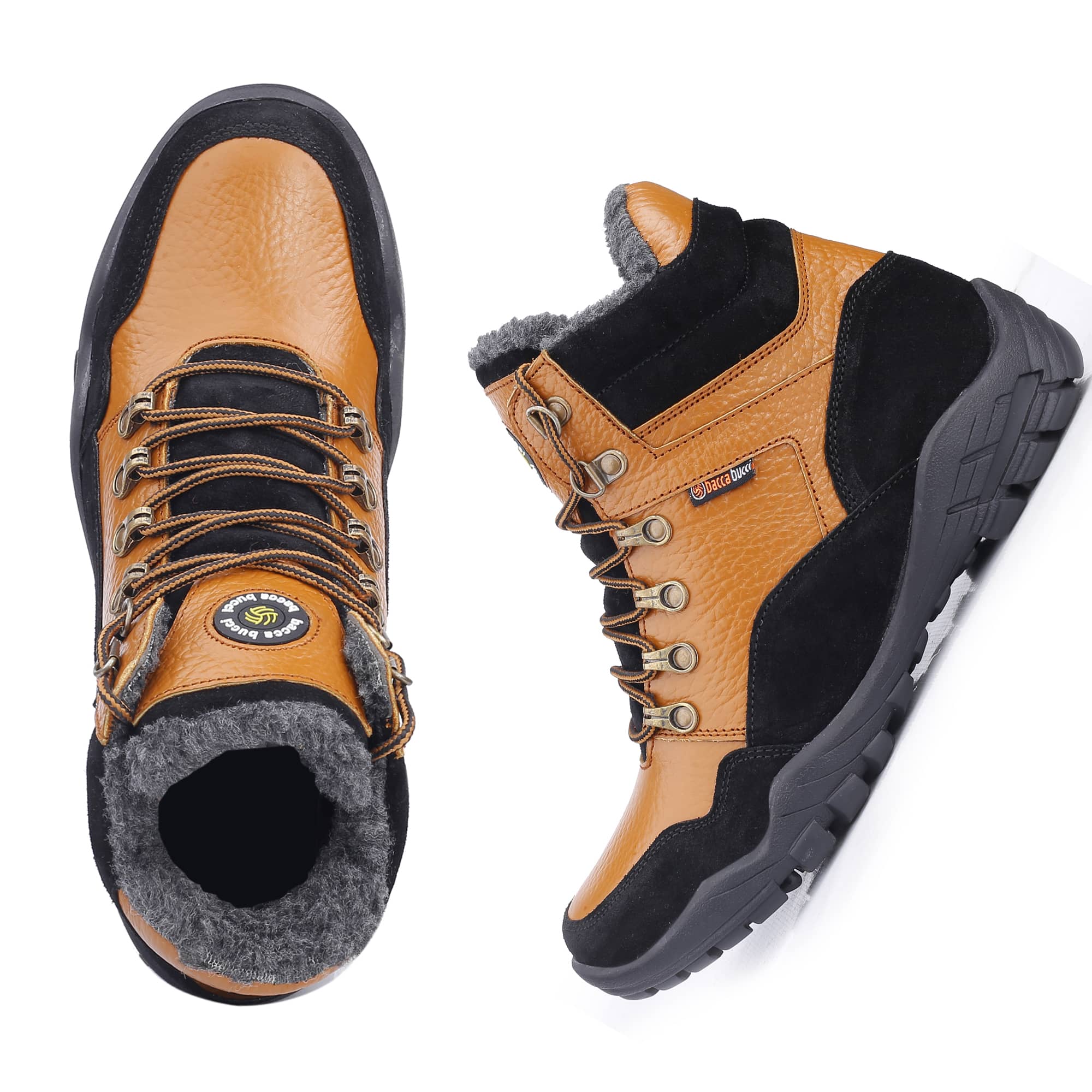Bacca Bucci Men's KAILASH Splash Leather Boots for Trekking Backpacking & Hiking with Fur